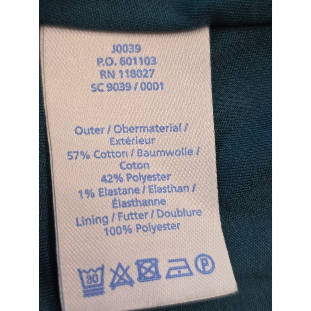 Boden Textured Teal Green Portrait Collar Midi Sheath Dress Gold Back Zip 3/4 6 - Picture 13 of 13